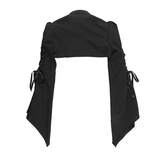 Damen figurbetonte Bluse mit Rüschendetails und Schnürung EB