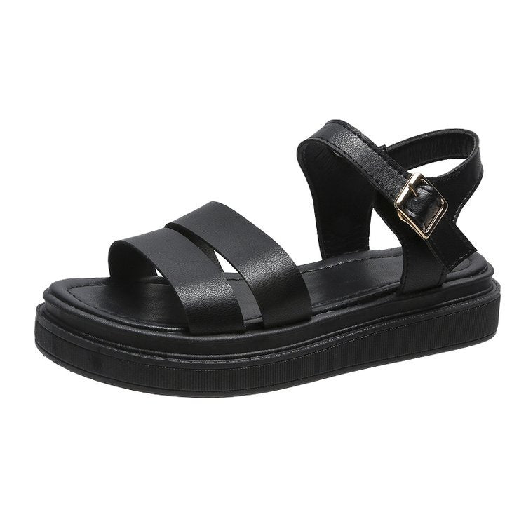 Damen Plateau-Sandalen mit verstellbarem Riemen und komfortabler Sohle EB