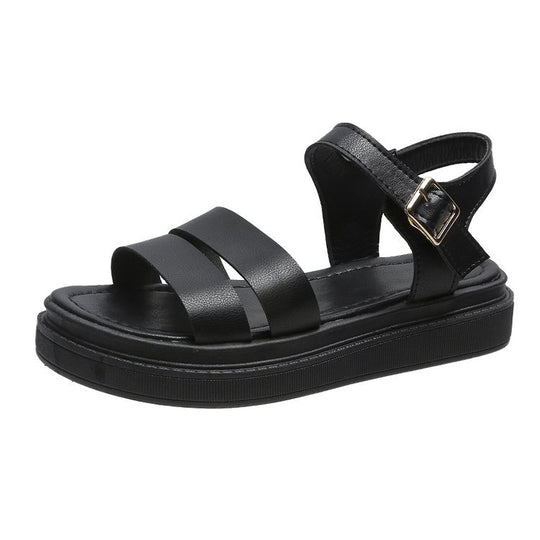 Damen Plateau-Sandalen mit verstellbarem Riemen und komfortabler Sohle EB