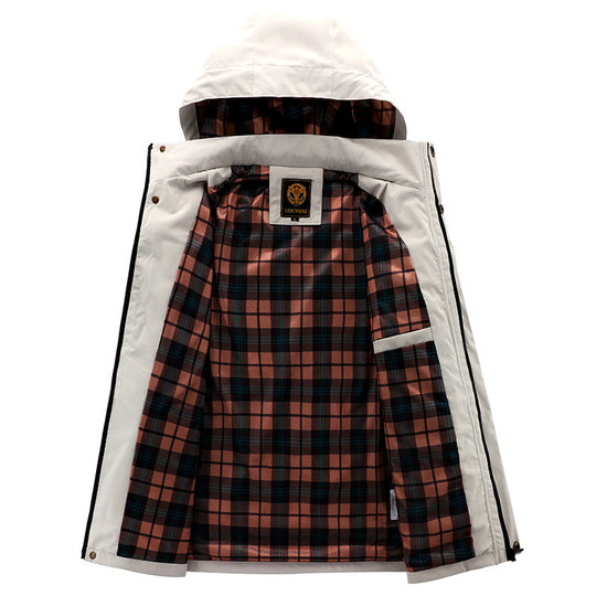 Herren nan urbaner Softshell-Parka mit verstellbarer Kapuze, Brustreißverschluss und thermischer Isolierung EB