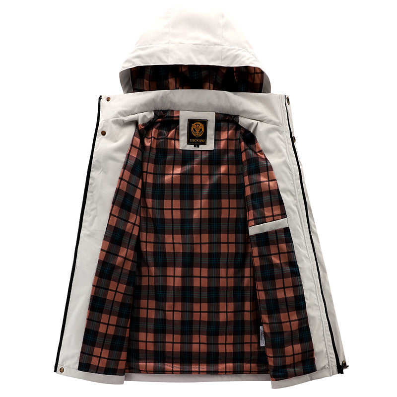 Herren  urbaner Softshell-Parka mit verstellbarer Kapuze, Brustreißverschluss und thermischer Isolierung EB