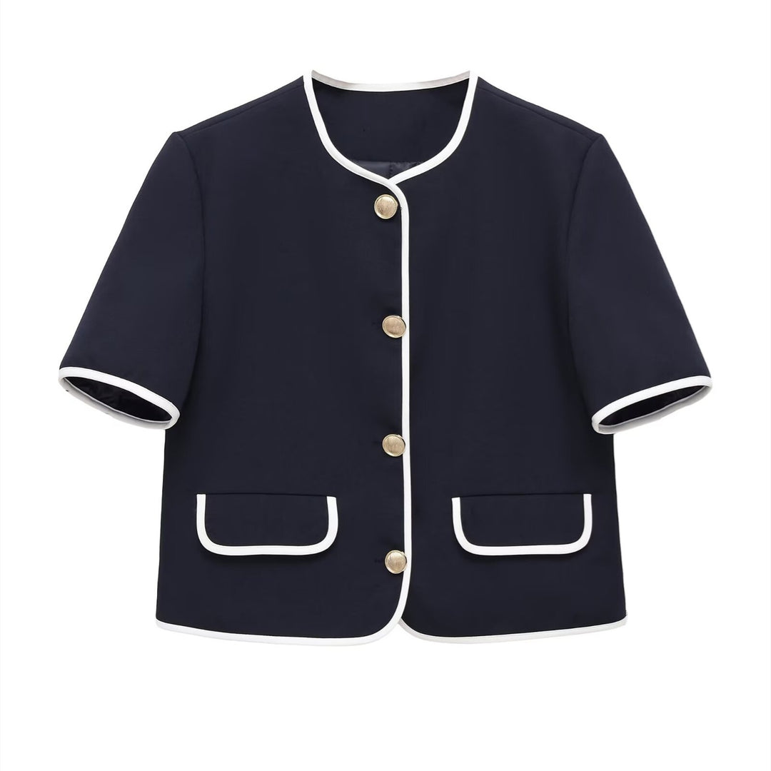 Damen modisches Set mit eleganter Jacke und weit geschnittenen Hosen EB