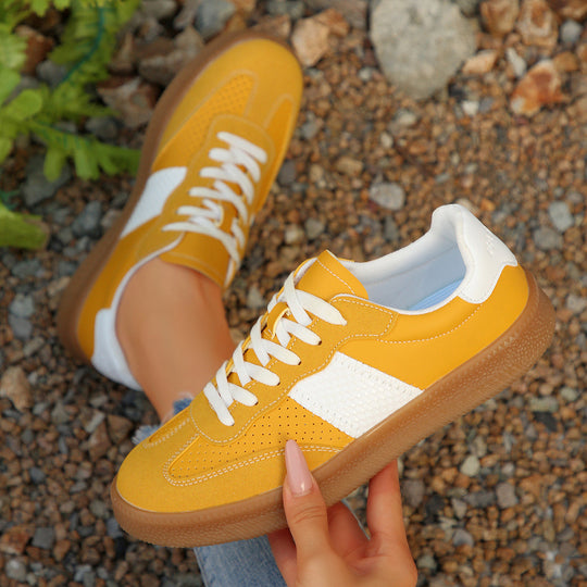 Damen modische Sneakers mit atmungsaktiver Oberflächenstruktur und rutschfester Sohle EB