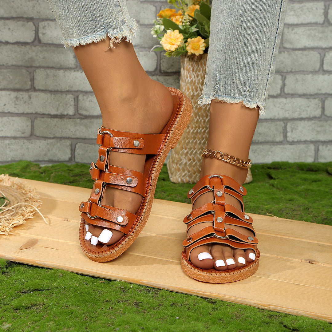 Damen Freizeitsandalen mit verstellbaren Trägern und rutschfester Sohle EB