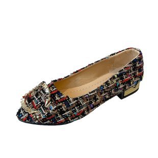 Damen elegante Slipper mit glitzerndem Schmuckdetail EB