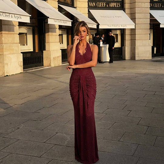 Damen figurbetontes Abendkleid mit raffinierten Rüschendetails EB