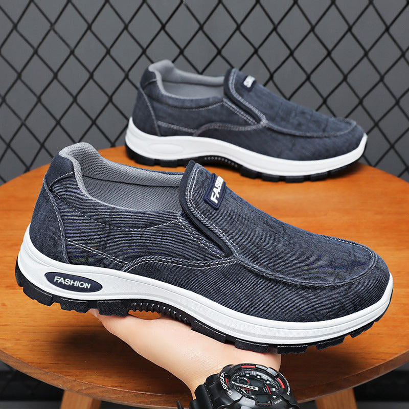 Damen Bequeme Slip-On Sneakers mit elastischem Obermaterial und rutschfester Sohle EB
