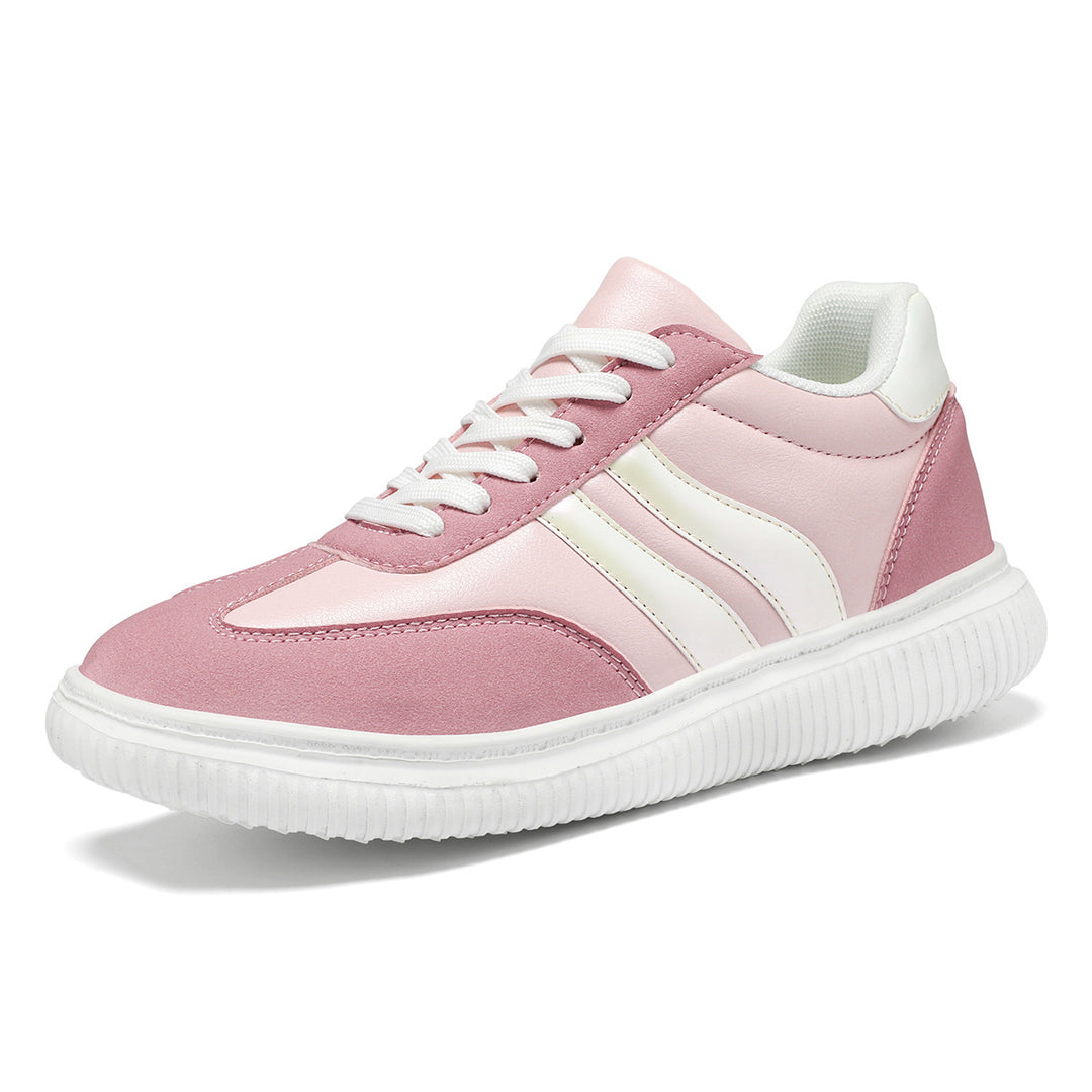 Damen Sportliche Sneakers mit kombiniertem Obermaterial und rutschfester Gummisohle EB