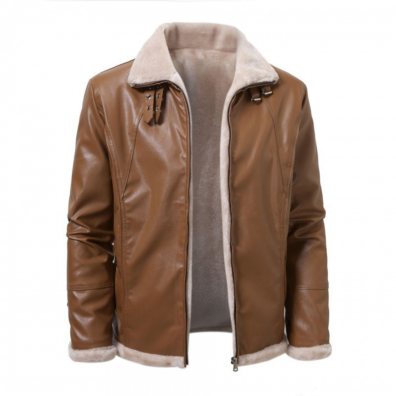 Herren modische Kunstlederjacke mit weichem Innenfutter EB