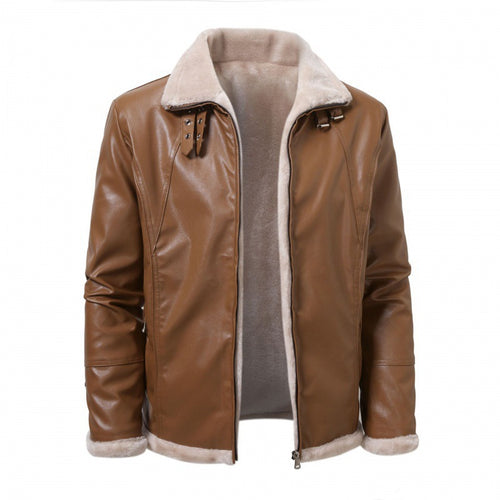 Herren modische Kunstlederjacke mit weichem Innenfutter EB