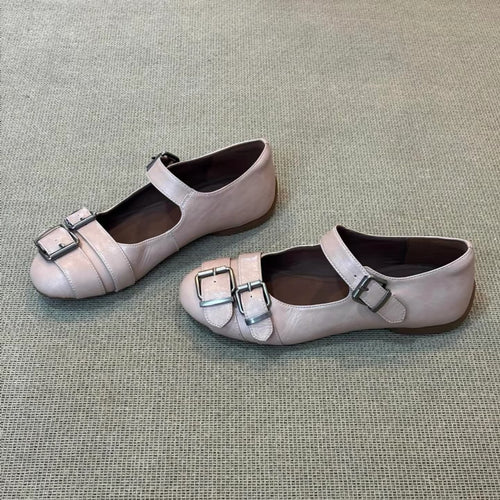 Damen elegante Mokassins mit modischem Schnallen-Detail EB