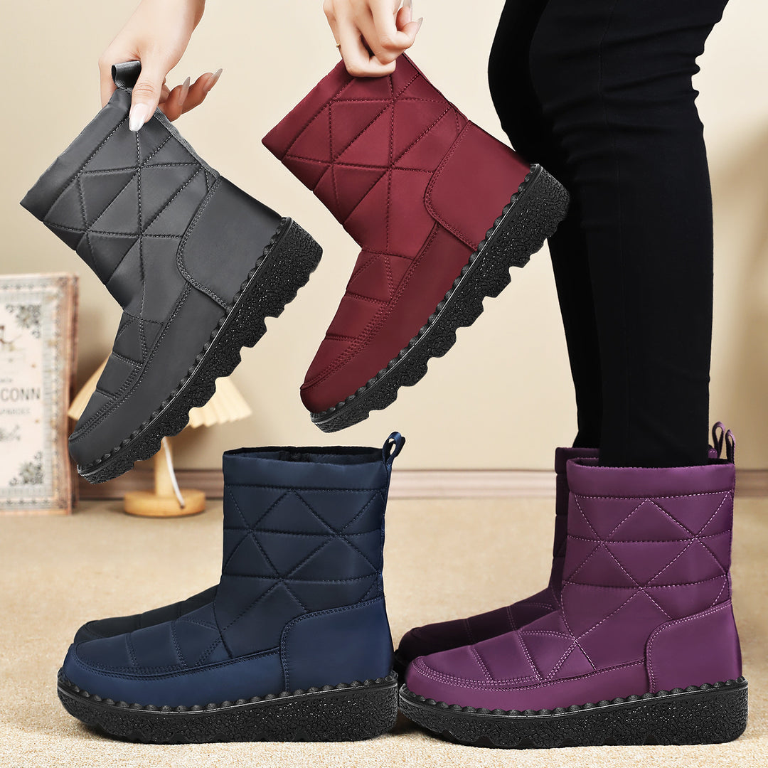 Damen Komfortable Winterstiefel mit hohem Schaft und rutschfester Sohle EB