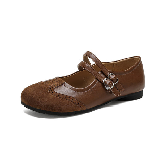 Damen Schuhwerk mit doppeltem Riemen und eleganter Perforation EB