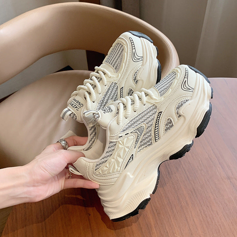Damen Sportliche Chunky Sneakers mit atmungsaktiver Oberflächenstruktur EB