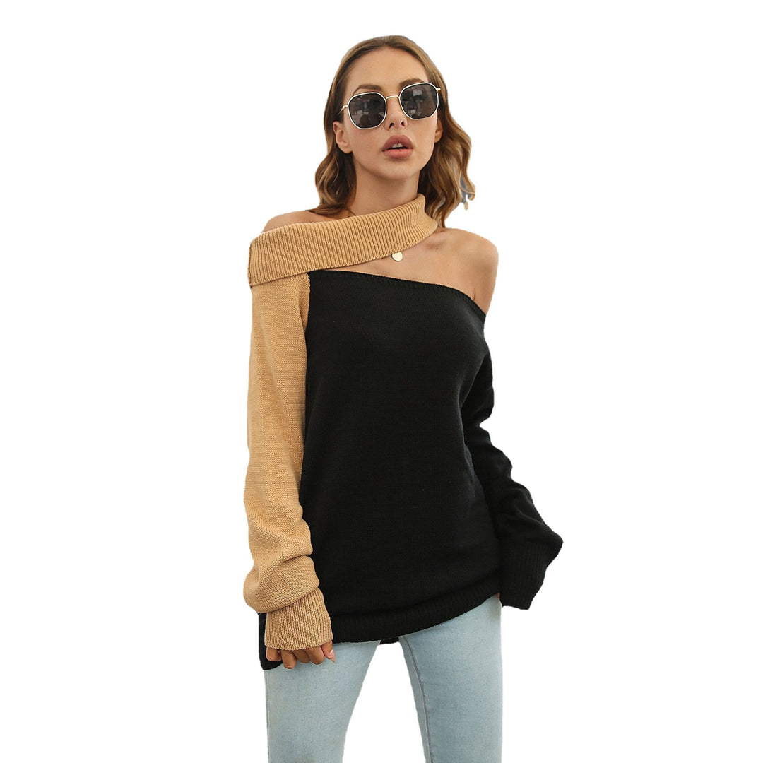 Damen Oversized Strickpullover mit schulterfreiem Design EB