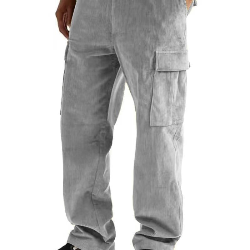 Herren nan Cord-Cargo-Jogginghose mit elastischem Bund, Kordelzug und aufgesetzten Klappentaschen EB