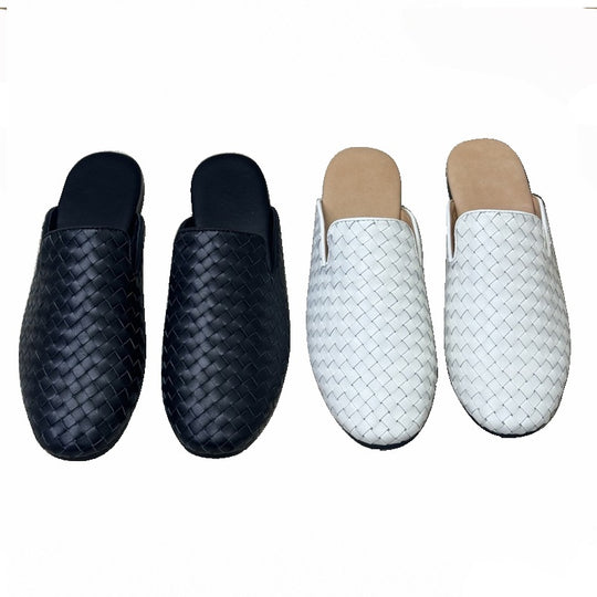 Damen Geflochtene Pantoletten aus hochwertigem Leder EB
