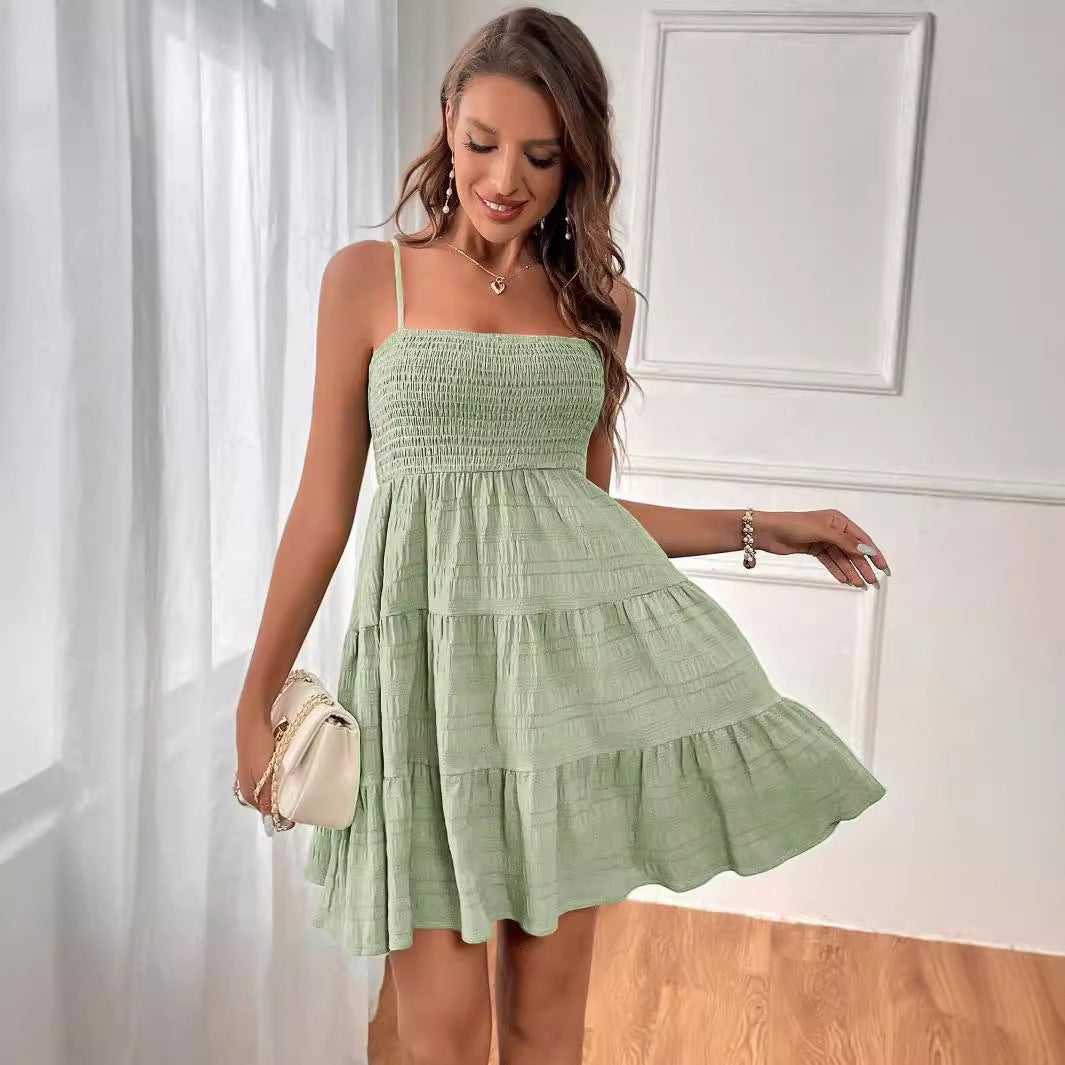 Damen Trägerkleid mit schwingendem Saum und lässigem Schnitt EB