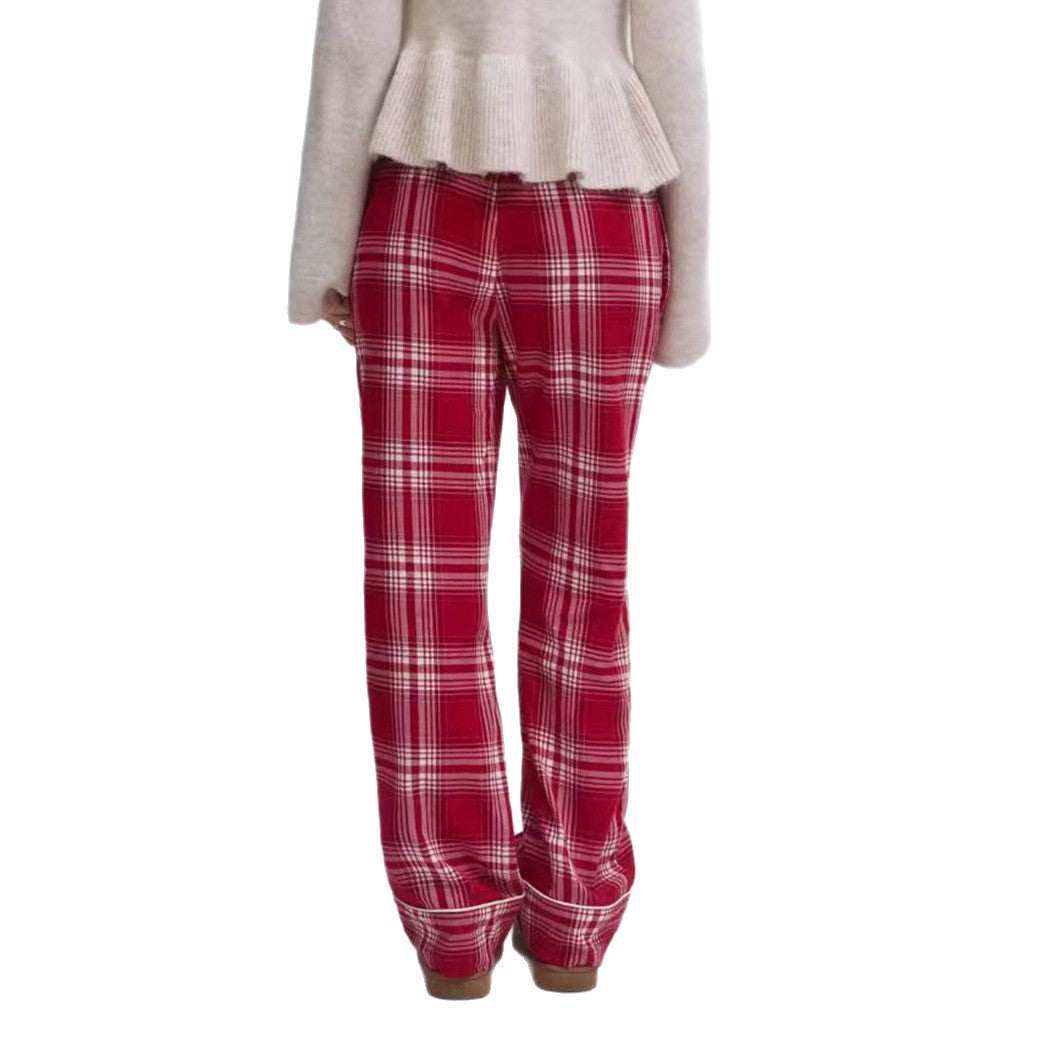 Damen nan lässiges Schlafanzug-Set mit gerafftem Camisole-Oberteil, Rüschenunterbrust und Hose mit Gummibund EB