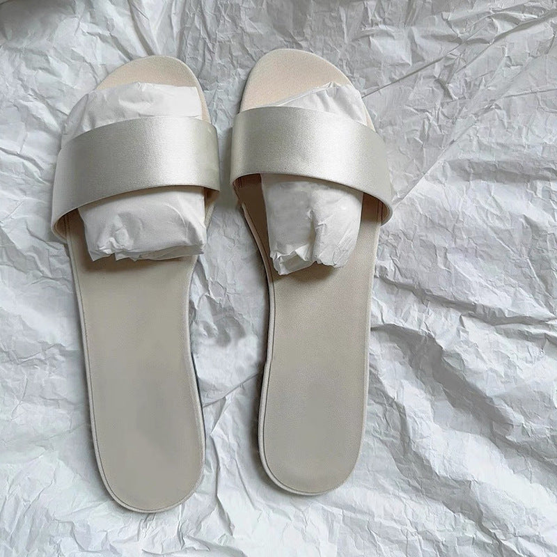 Damen Bequeme Slides mit breitem Riemendesign EB