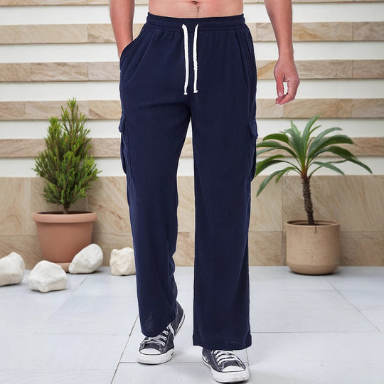 Herren nan Cord-Optik Cargo-Jogger mit Tunnelzug, elastischem Bund und aufgesetzten Klapptaschen EB