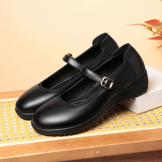Damen Mary Jane Ballerinas mit modischem Riemen und komfortablem Fußbett EB