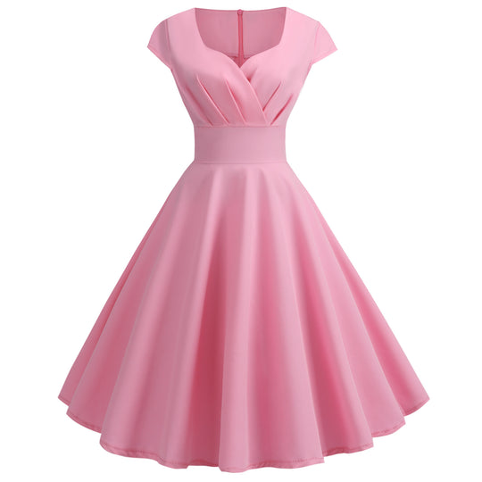 Damen A-Linien Kleid mit elegantem Taillenschnitt und schwingendem Saum EB