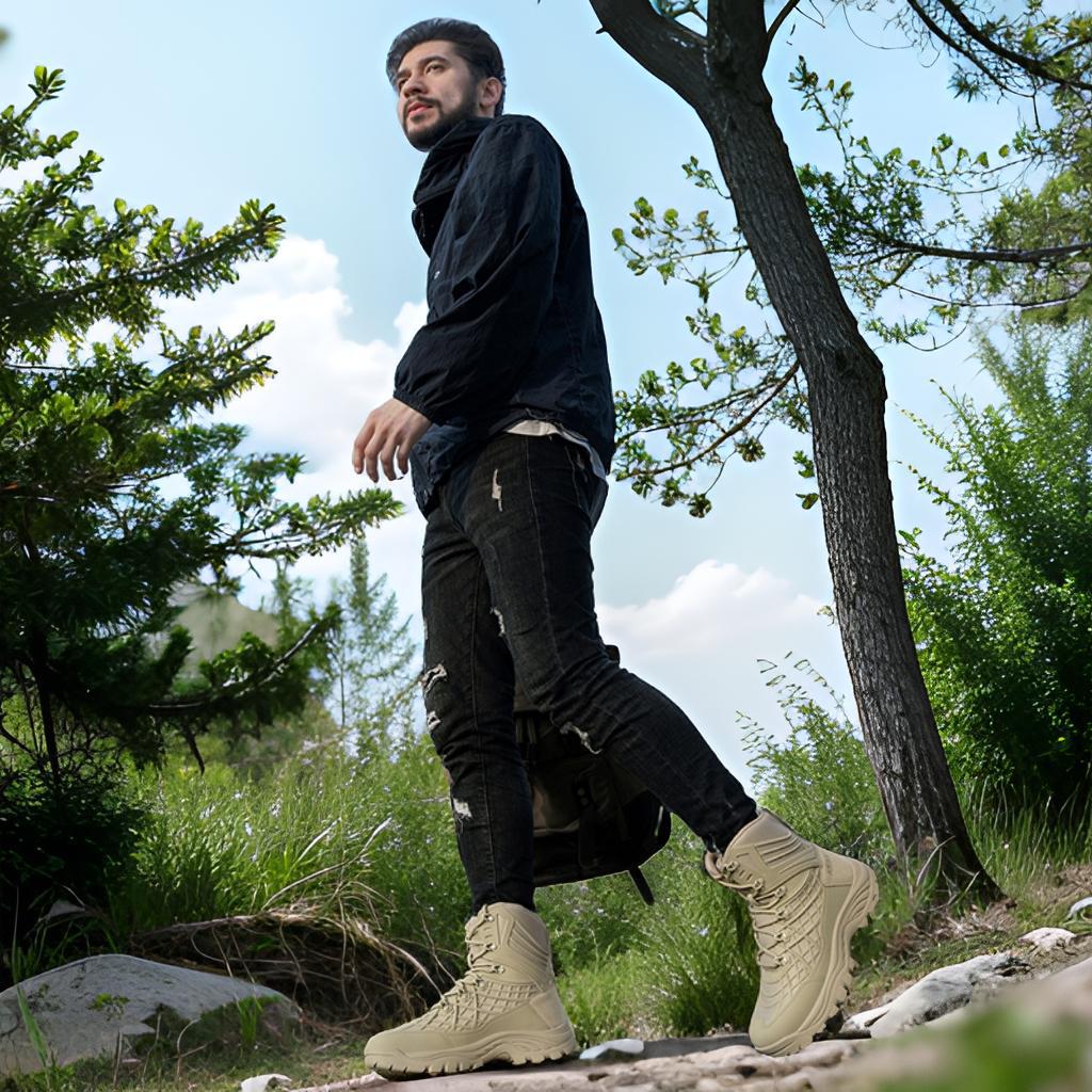 Herren robuste Wanderschuhe mit hohem Knöchelschutz und rutschfester Sohle EB