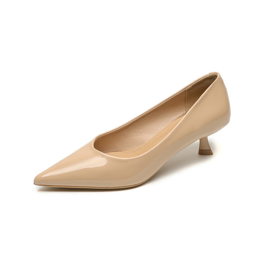 Damen elegante Pumps mit spitzem Zehenbereich und modischem Blockabsatz EB