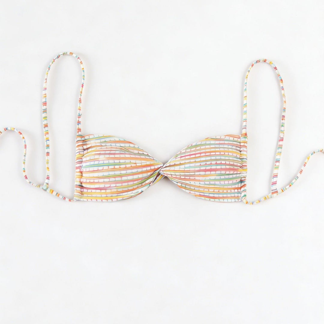 Damen Bandeau-Bikini mit bunten Perlendetails EB