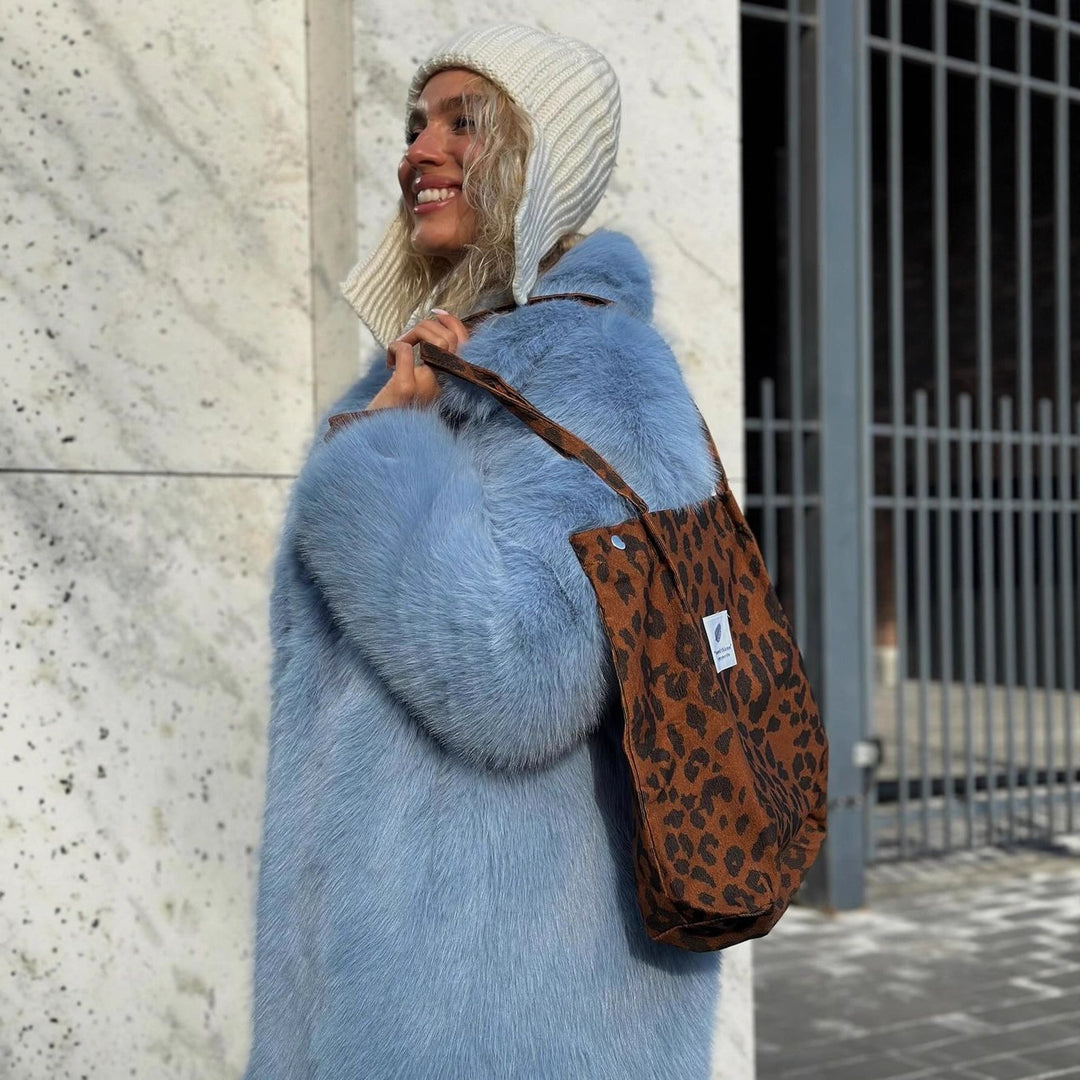 Damen Luxuriöse Kunstfelljacke mit voluminösen Ärmeln EB