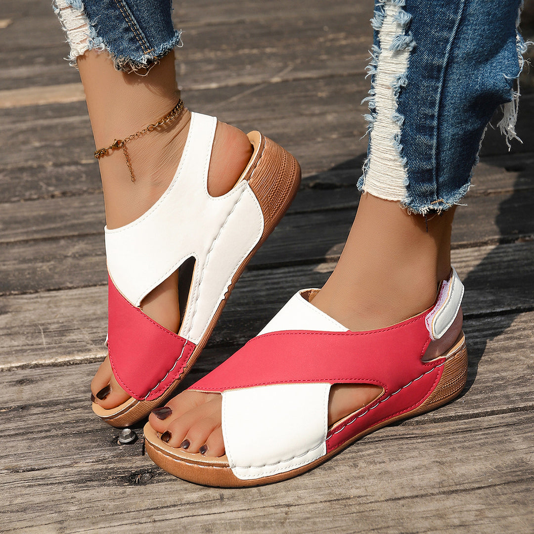 Damen Wedge-Pantoletten mit elegantem Kreuzriemen und rutschfester Sohle EB