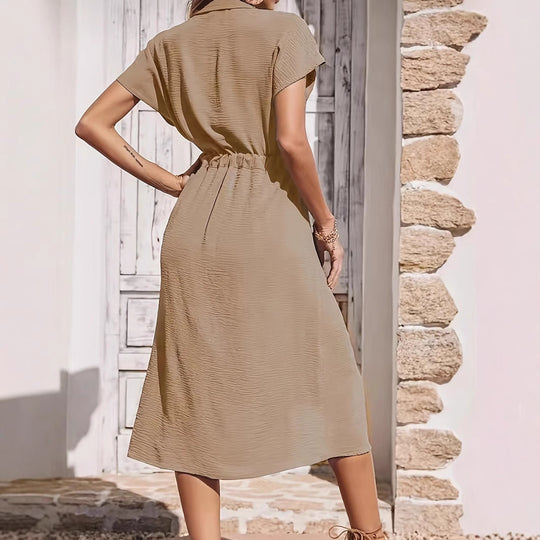 Damen Sommerkleid mit Taillenzug EB