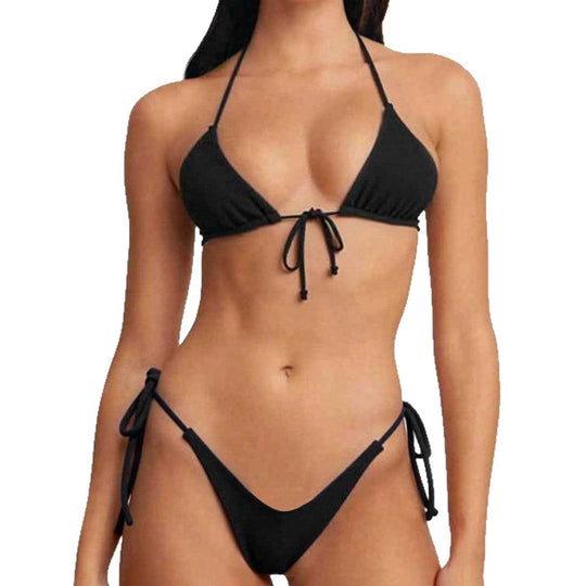 Damen Triangel-Bikini mit verstellbaren Bindebändern EB