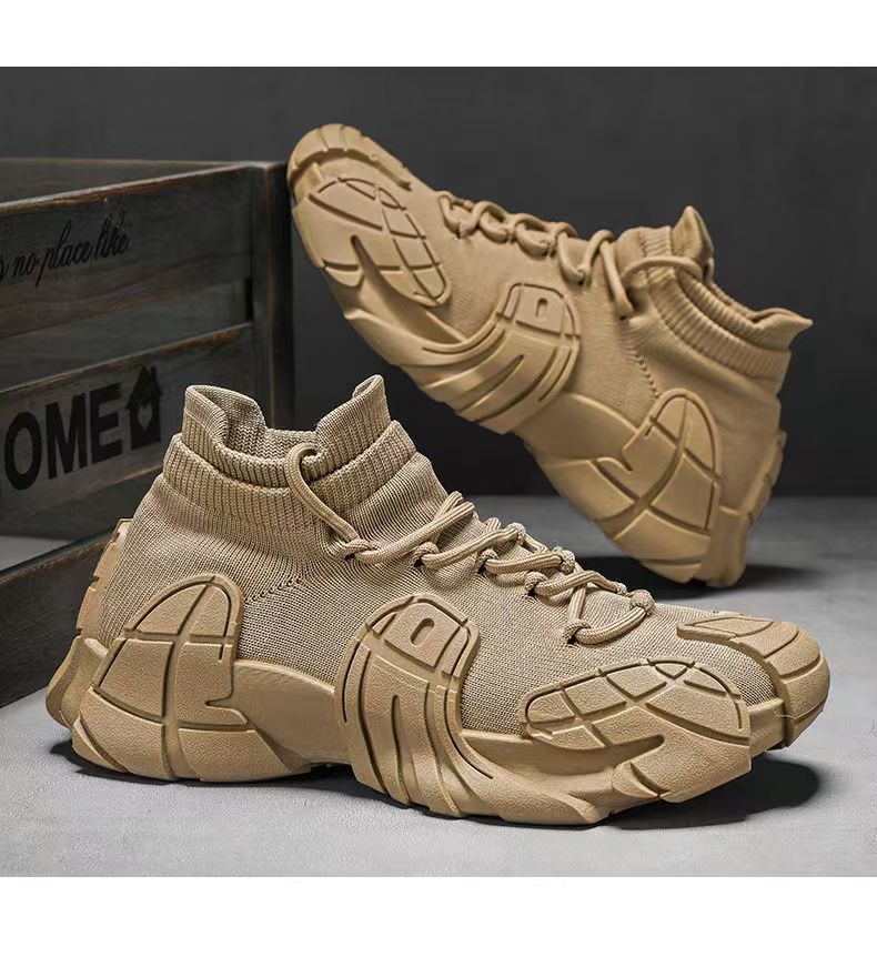 Unisex modische High-Top Sneakers mit elastischem Strick-Obermaterial EB