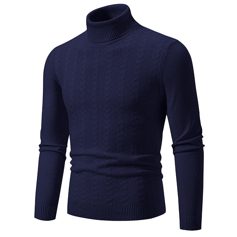 Herren Komfortabler Rollkragenpullover mit strukturiertem Design und hochwertiger Baumwolle EB