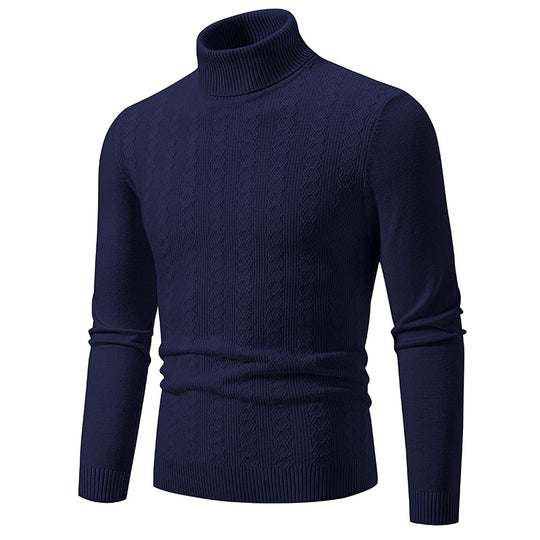 Herren Komfortabler Rollkragenpullover mit strukturiertem Design und hochwertiger Baumwolle EB