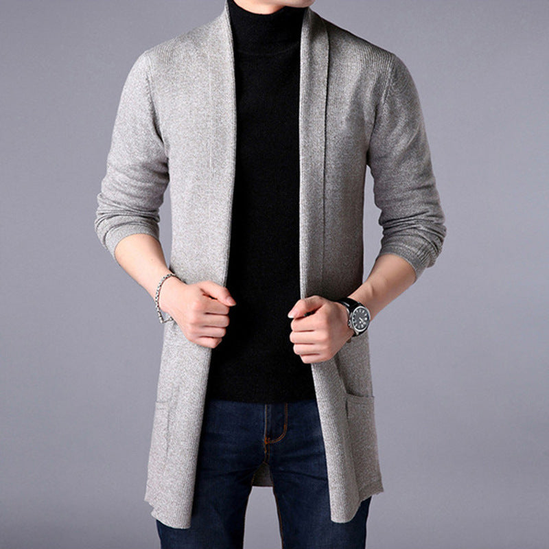 Herren Strickjacke mit offenem Schnitt und praktischem Taschen EB