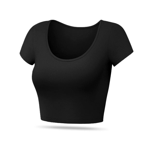 Damen Taillierte Rippstruktur Mischgewebe Cropped-Top