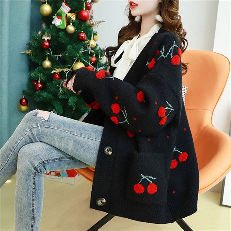 Damen Strickjacke mit floralem Muster EB