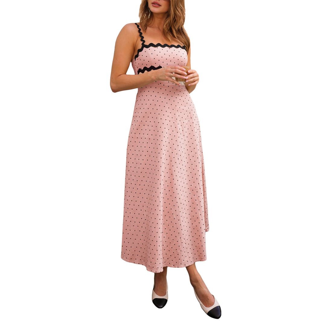 Damen Maxikleid mit Spitze und verspieltem Polka-Dot-Muster EB