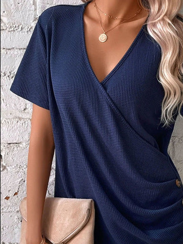 Damen Wickeloberteil mit Knopfdetails EB