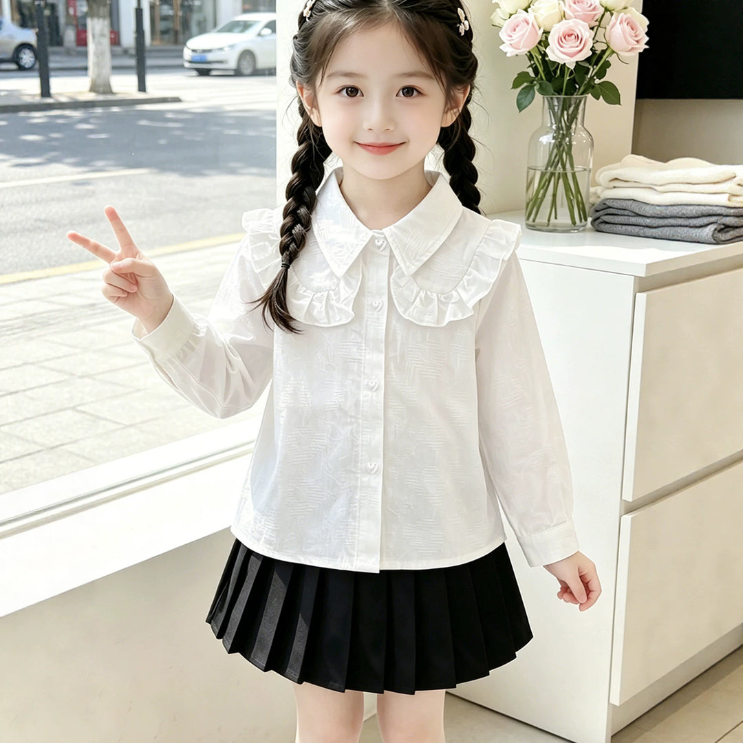 Mädchen Bluse mit Rüschendetails EB