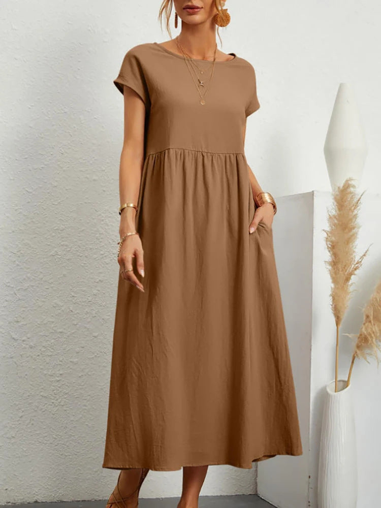 Damen Maxikleid aus leichtem, luftdurchlässigem Stoff EB