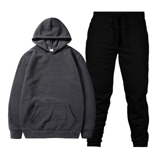 Unisex nan gemütliches Hoodie-Jogginganzug-Set mit Kängurutasche, elastischem Tunnelzugbund und gerippten Bündchen EB