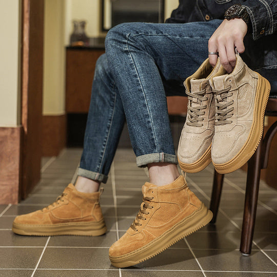 Damen Modische High-Top Sneakers mit dicker Sohle und bequemer Innenpolsterung EB