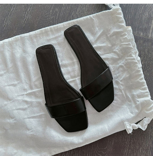 Damen Elegante und moderne Slides mit breitem Riemen EB