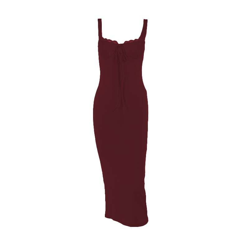 Damen figurbetontes Langarmkleid mit Spitzenverzierungen EB