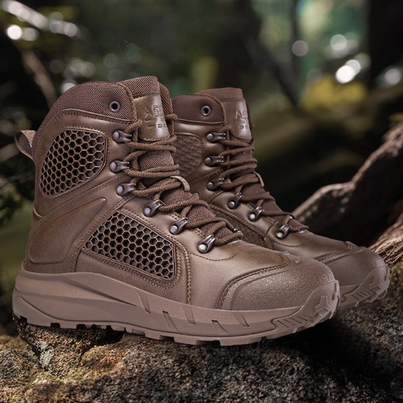 Damen robuste Outdoor-Schnürstiefel mit rutschfester Sohle und atmungsaktivem Obermaterial EB