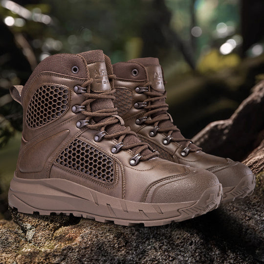 Damen robuste Outdoor-Schnürstiefel mit rutschfester Sohle und atmungsaktivem Obermaterial EB